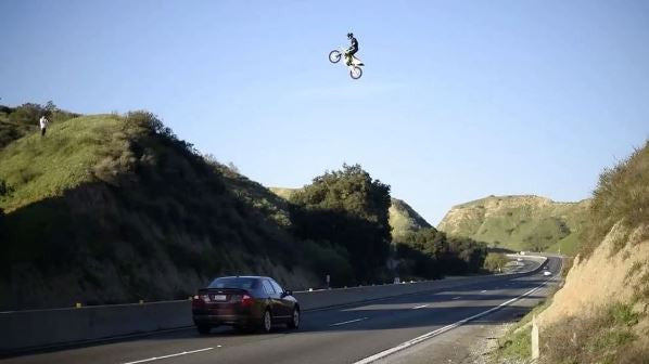 Kyle Katsandris jumps across 60 Freeway in Moreno Valley