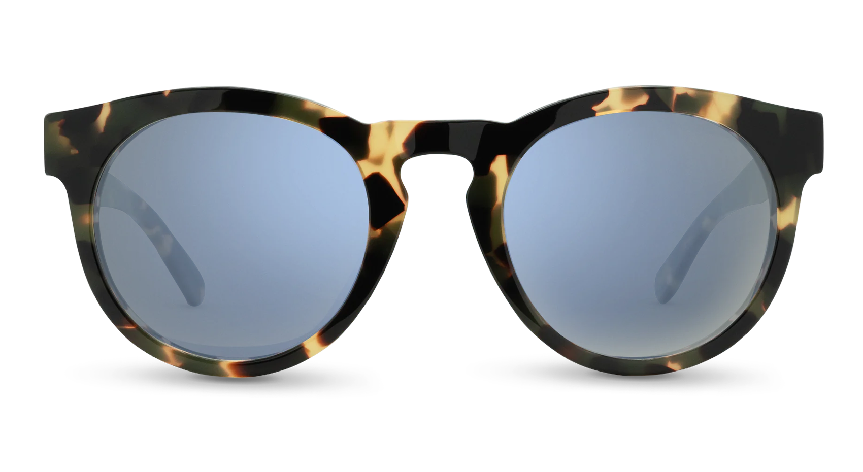 Tortoise shell sunglasses with top mirrored lenses