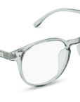 Cambridge Blue Light Blockers in transparent grey, angled view