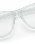 Seaport Blue Light Blockers in clear, overhead view