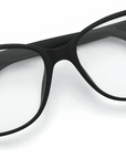 New Haven Blue Light Blockers in black, overhead view