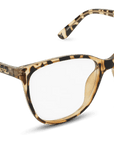 New Haven Blue Light Blockers in shiny brown tortoise frame, angled view
