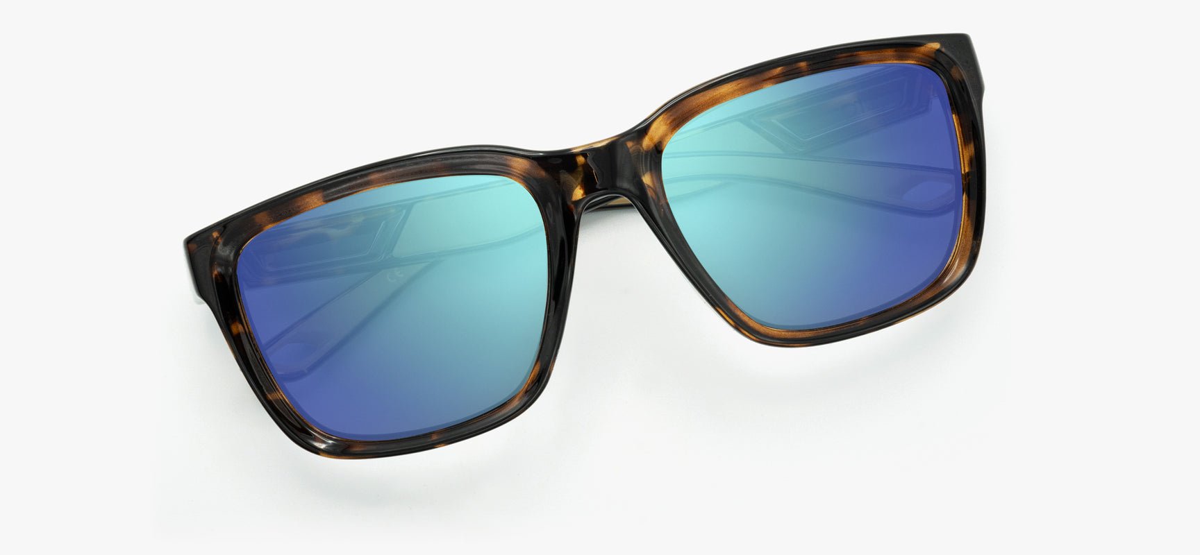 Brown Tortoise Frame - Blue Lens