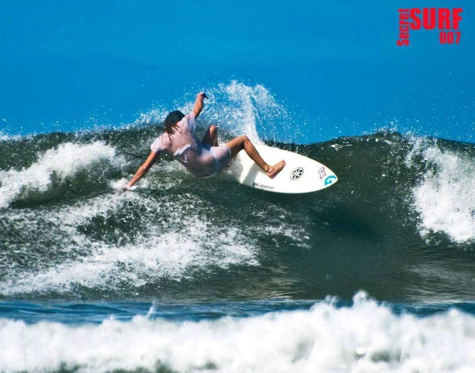 Amputee surfer Sarah Dean is up for the next wave