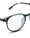 Cambridge Blue Light Blockers in blue tortoise, angled view 