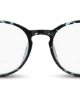 Cambridge Blue Light Blockers in blue tortoise, angled view 