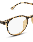 Cambridge Blue Light Blockers in brown tortoise, angled view 
