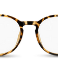 Cambridge Blue Light Blockers in brown tortoise, angled view 
