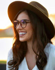 Cambridge Blue Light Blockers in brown tortoise, lifestyle photo 