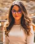 Cambridge Blue Light Blockers in brown tortoise, lifestyle photo 