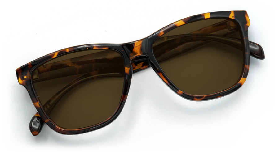 Brown Tortoise Frame - Amber Lens