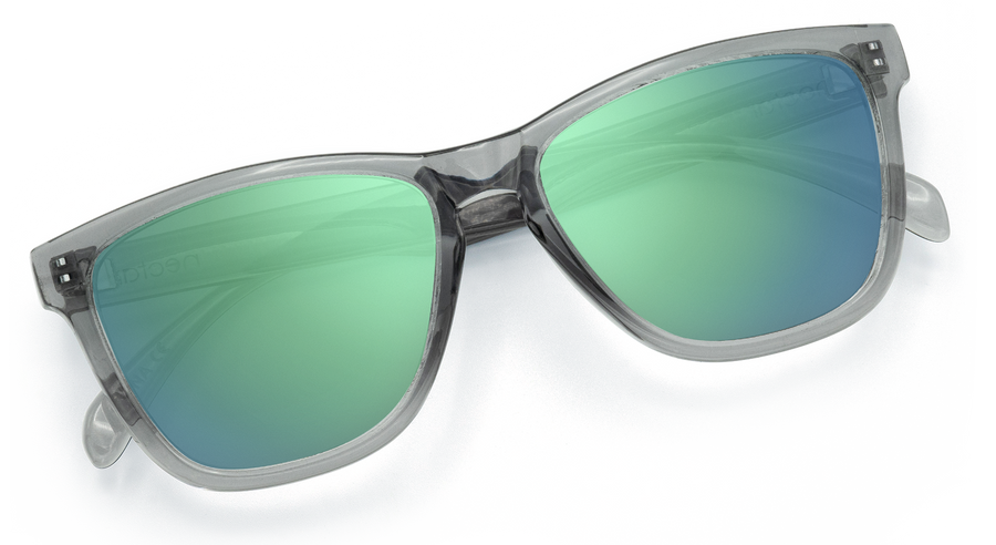 Transparent Grey Frame - Green Lens