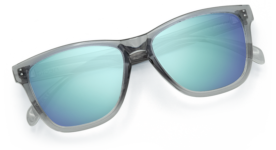 Transparent Grey Frame - Blue Lens