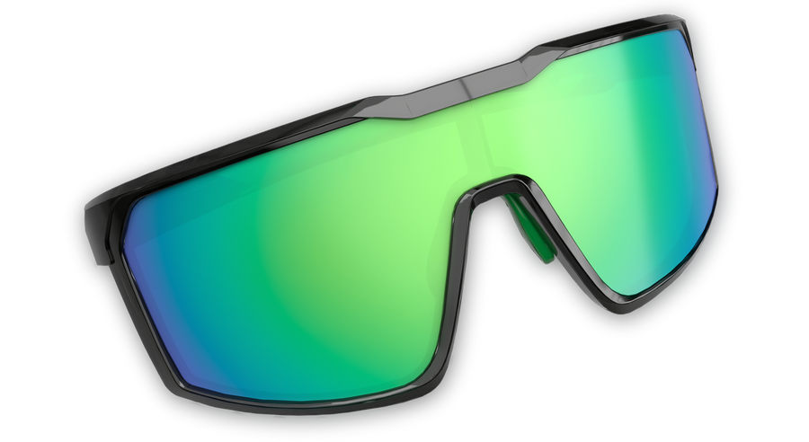 Transparent Smoke Frame - Green Mirror Lens