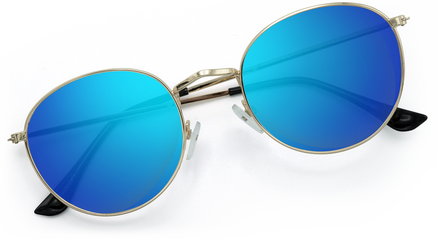 Gold Metal - Blue Lens