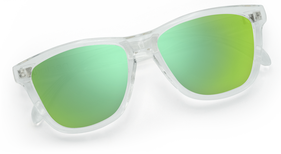 Transparent Clear Frame - Green Mirror Lens