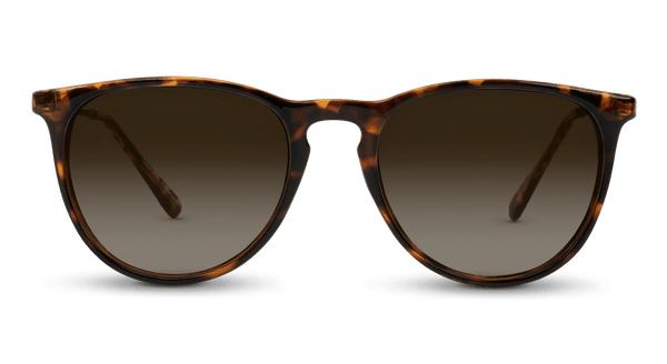 Shockoe Sunglasses in dark tortoise frame gradient amber lens, front view #color_dark-tortoise-frame-gradient-amber-lens