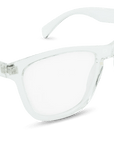 Seaport Blue Light Blockers in clear, angled view 