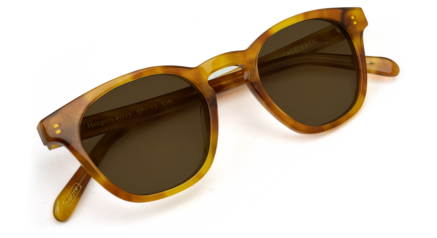 Glossy Fire Tortoise Frame - Amber Lens