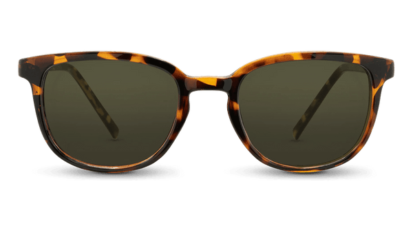 Hatteras Sunglasses in brown tortoise frame G15 lens, angled view #color_brown-tortoise-frame-g15-lens