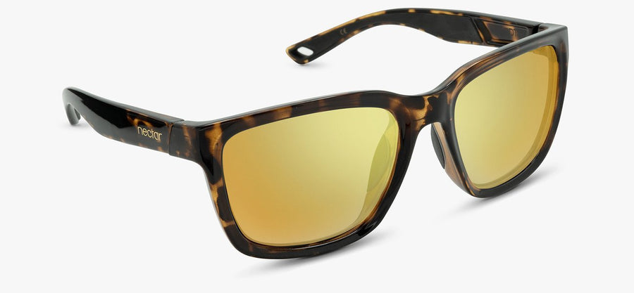 Brown Tortoise Frame - Gold Lens