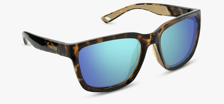 Brown Tortoise Frame - Blue Lens